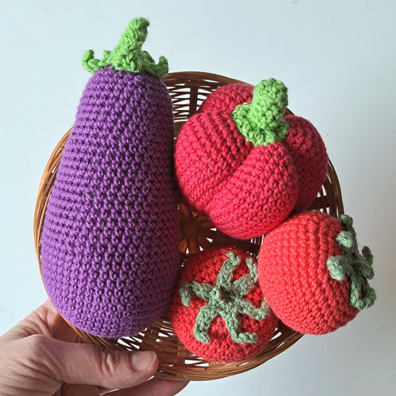 

Vegetables - Tomato, eggplant and bell pepper
1