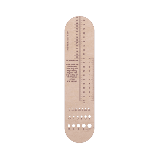 

Sock Ruler with Needle Gauge - Villy Jensen
1