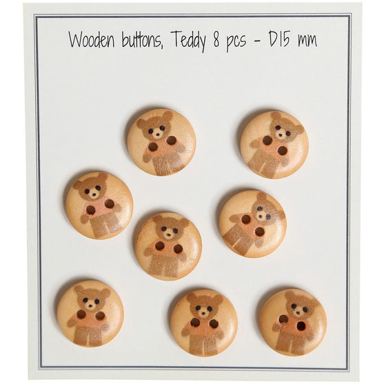 

Boutons en bois, Teddy - Go Handmade
1