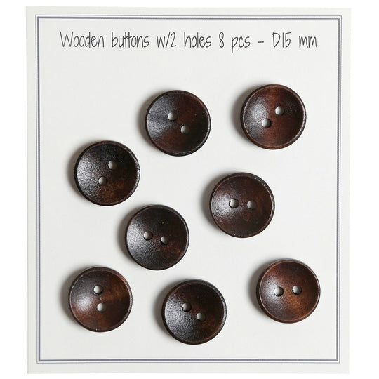 Boutons en bois profonds - Foncés - 8 pièces - Go Handmade