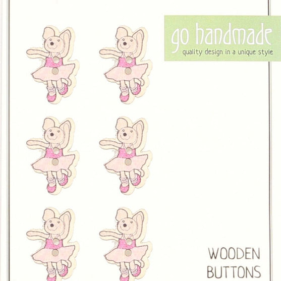 

Boutons en bois - Emily la souris - 6 pcs - Go Handmade
1