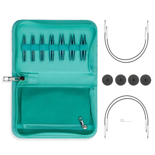 Stellar Mini Interchangeable Circular Needle Set - Emerald - Hobbii