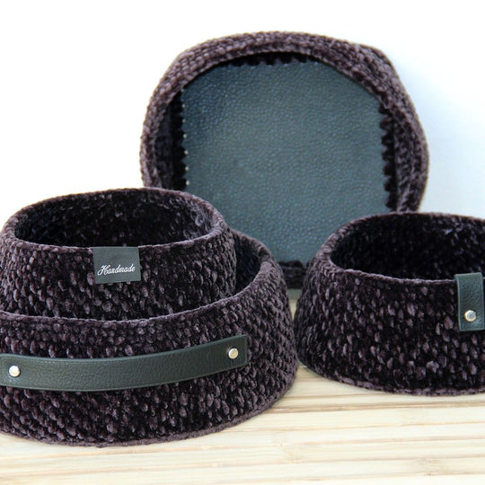 Moss Stitch Basket with PU bases - universal