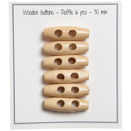 Boutons en bois allongés - 30 mm - Go Handmade
