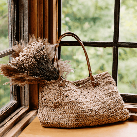 Rose Window - Jute Tote Bag