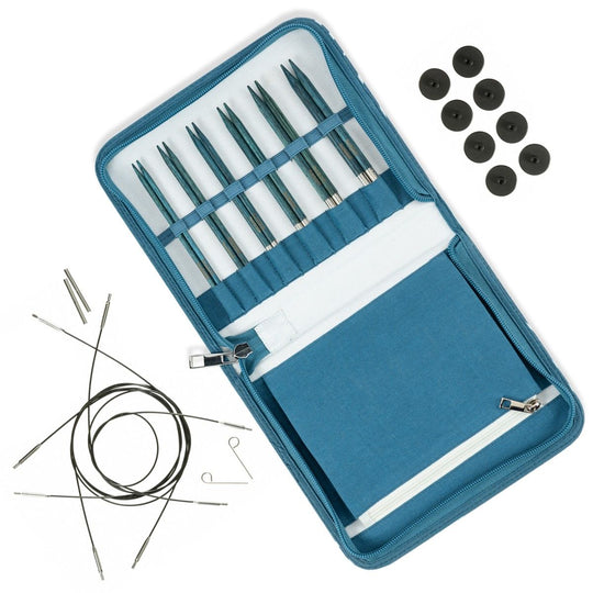 Betula Interchangeable Circular Needle Set Essential - Cerulean - Hobbii