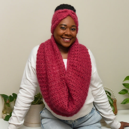 Feathered Kiss - Cowl &amp; Headband