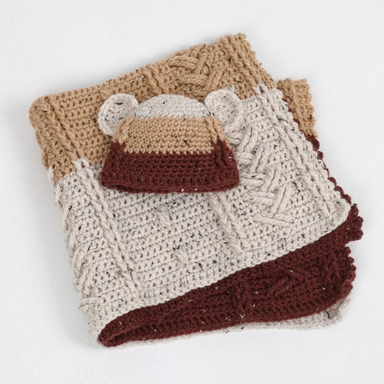 Happy Bear - Baby Blanket and Beanie