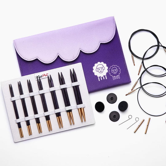 J&#39;Adore Cubics Deluxe Interchangeable Circular Needle Set - KnitPro