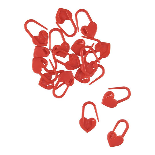 Stitch Markers w/lock – Heart - Hobbii