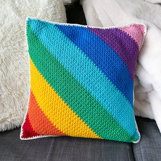 Woven Rainbow Pillow