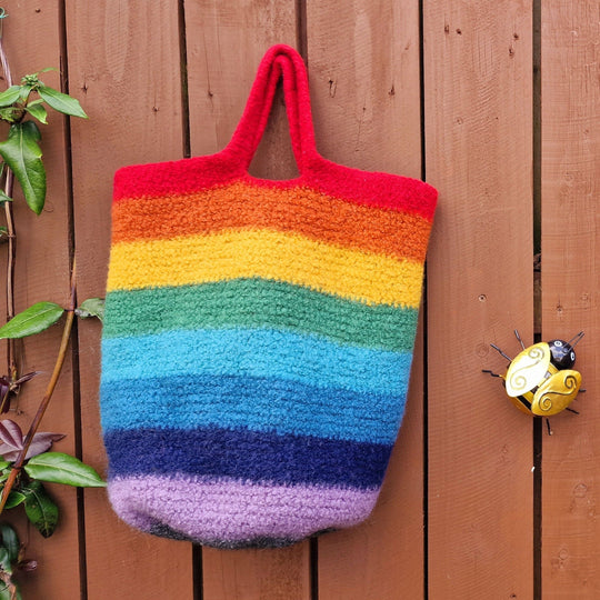 Rainbow Stripes - Felted Bag