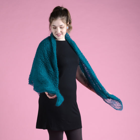 

Peacock shawl in Kid Silk
1